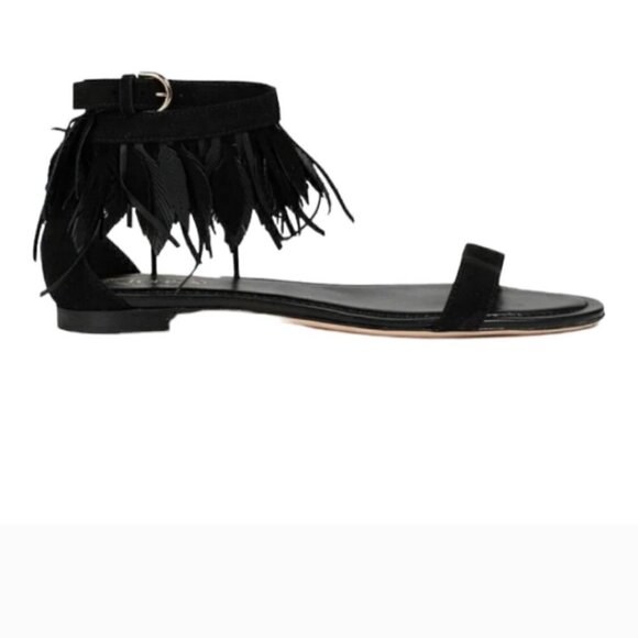 Tod’s Leaf Fringe Sandals, Size 8, Black, NIB - Picture 5 of 17